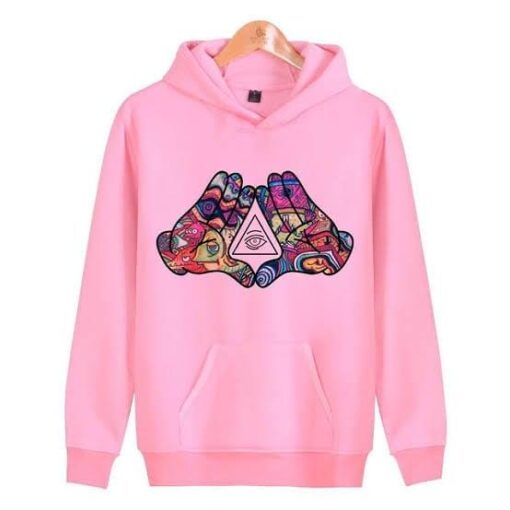 Girl's Pink Color Hoodie Illuminati